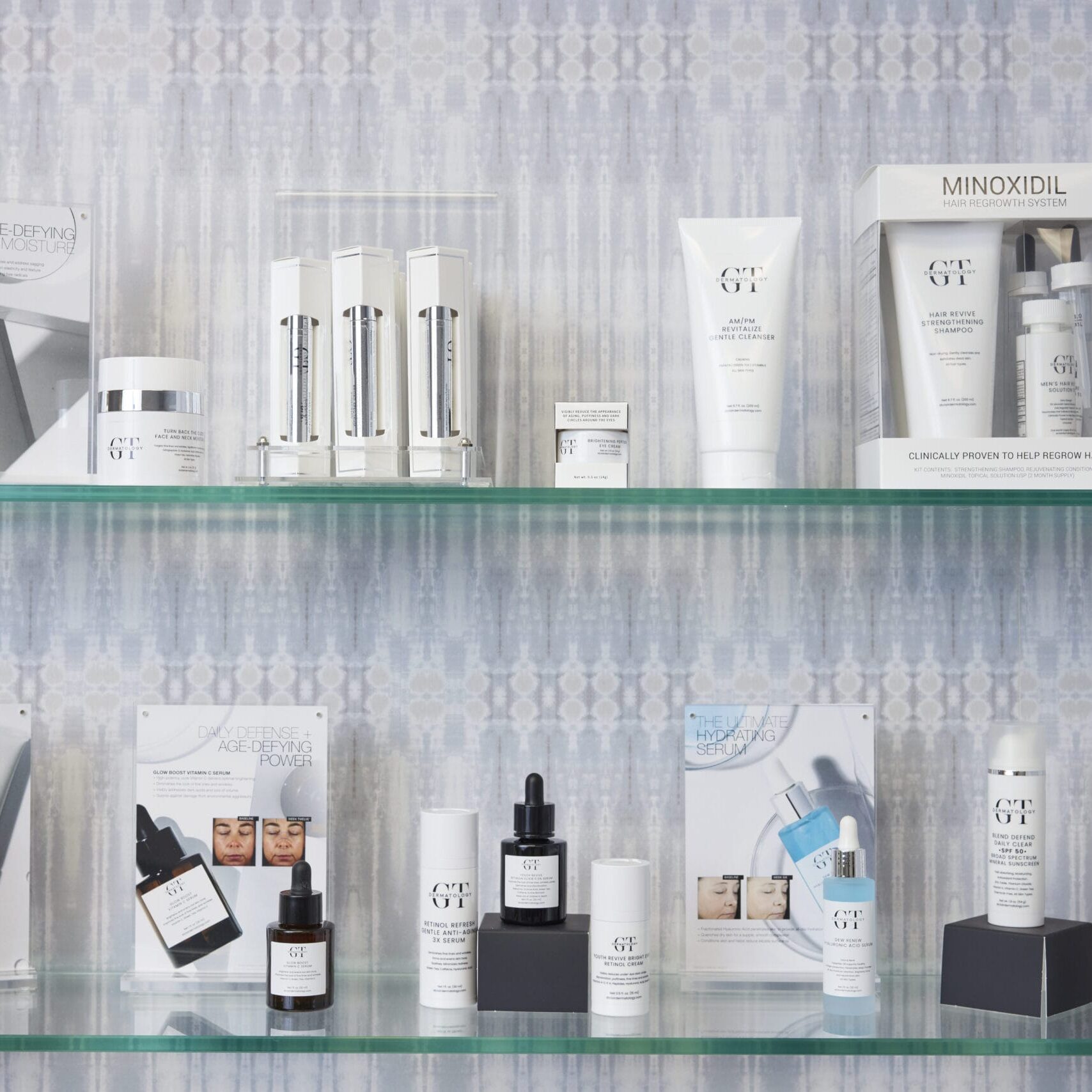 GT Dermatology skincare product selection
